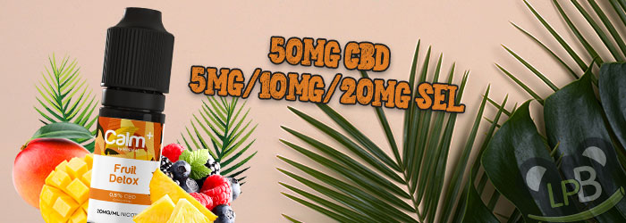 CBD Fruit Detox Calm+ : e liquide vapote nicotin pour arrt du tabac